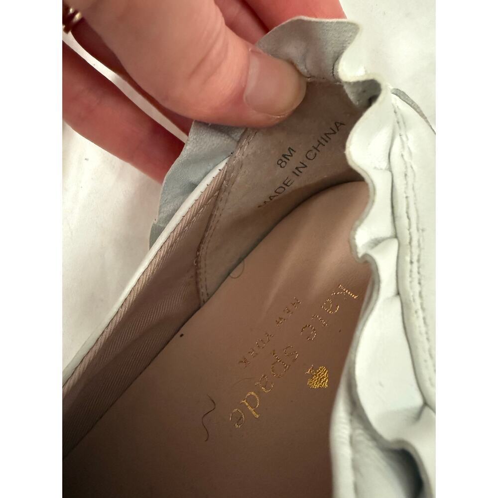 Kate Spade White Leather Louise Floral Beaded Slip On Sneakers Sz 8 GS - Picture 8 of 8